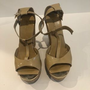 Jimmy Choo Nude Patent Wedge